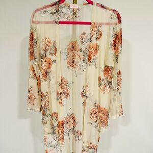 Floral Sheer Kimono Cardigan